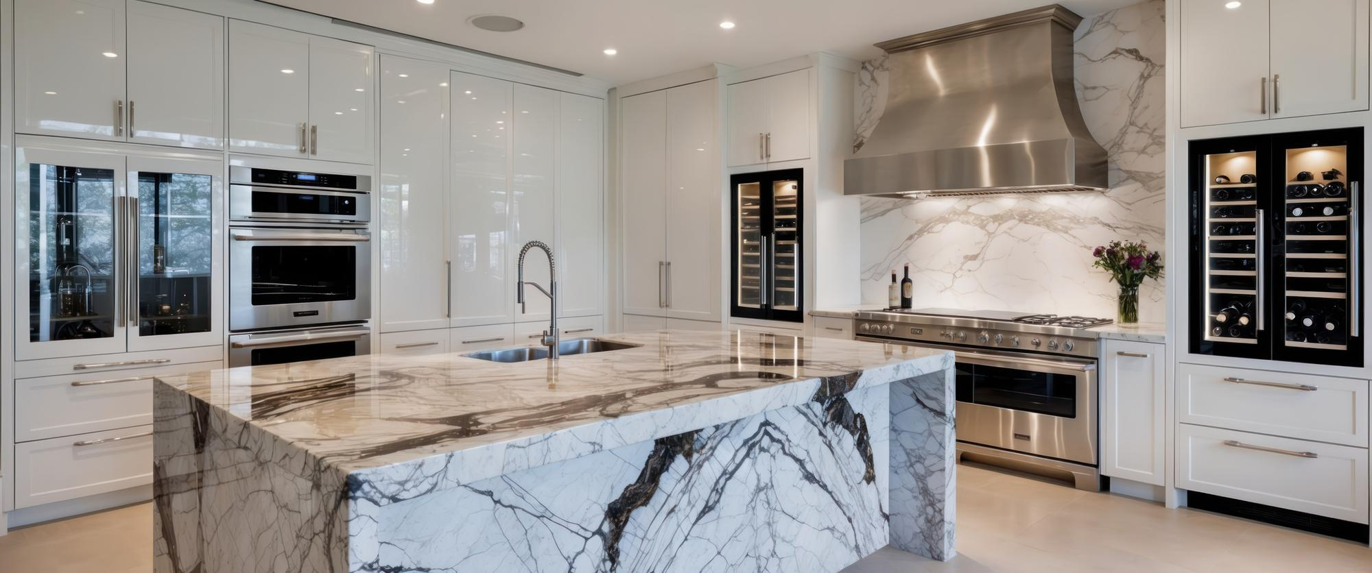 Polished granite countertop finish Houston TX by Olafab Cabinetry